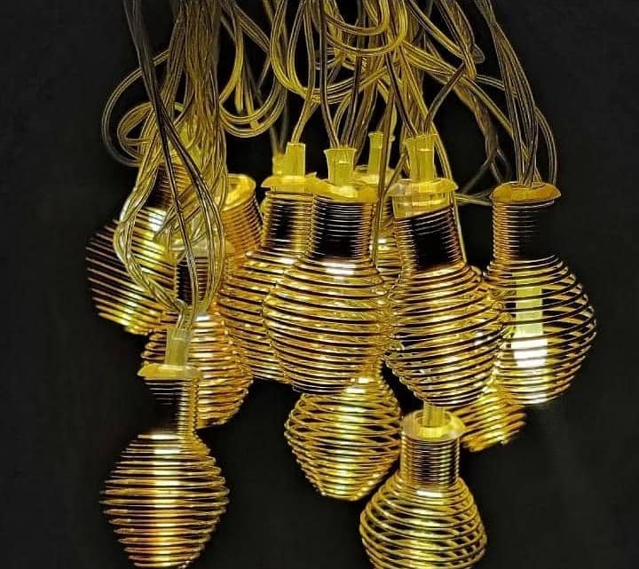 Spring Coil Light String Metal Lamp 14 Bulb  +  Free Delivery 0
