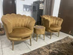 sofa chair set with table elegant brown almost new