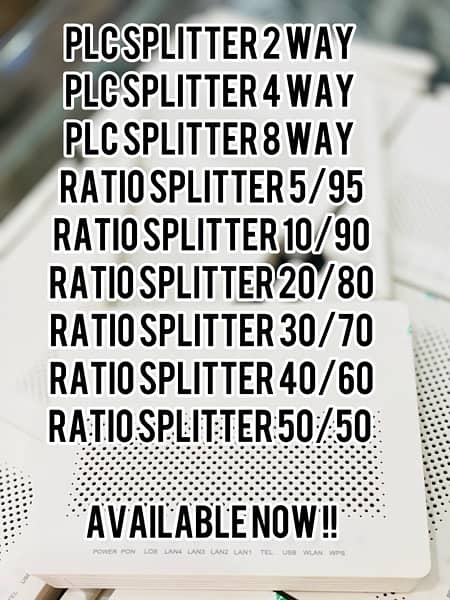 Fiber Optic All Splitter Available …. 2