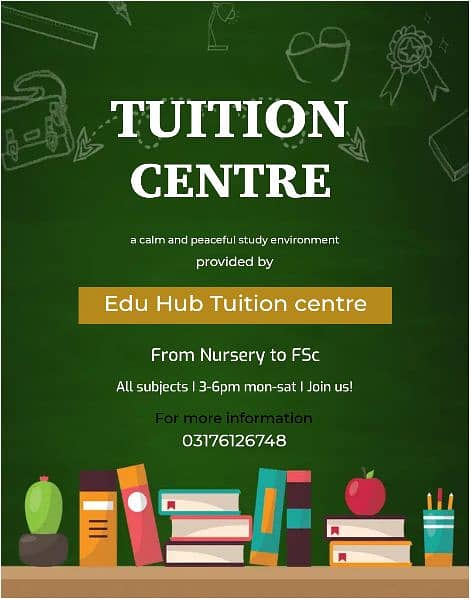 i am providing tuition classes from nursery to FSc 1