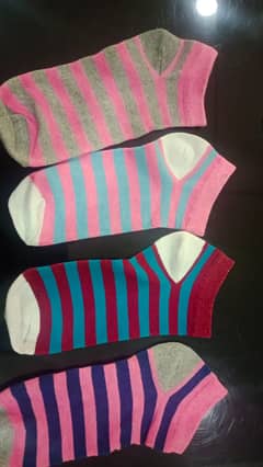 Multi-Color Stripped Low Cut Cotton Socks