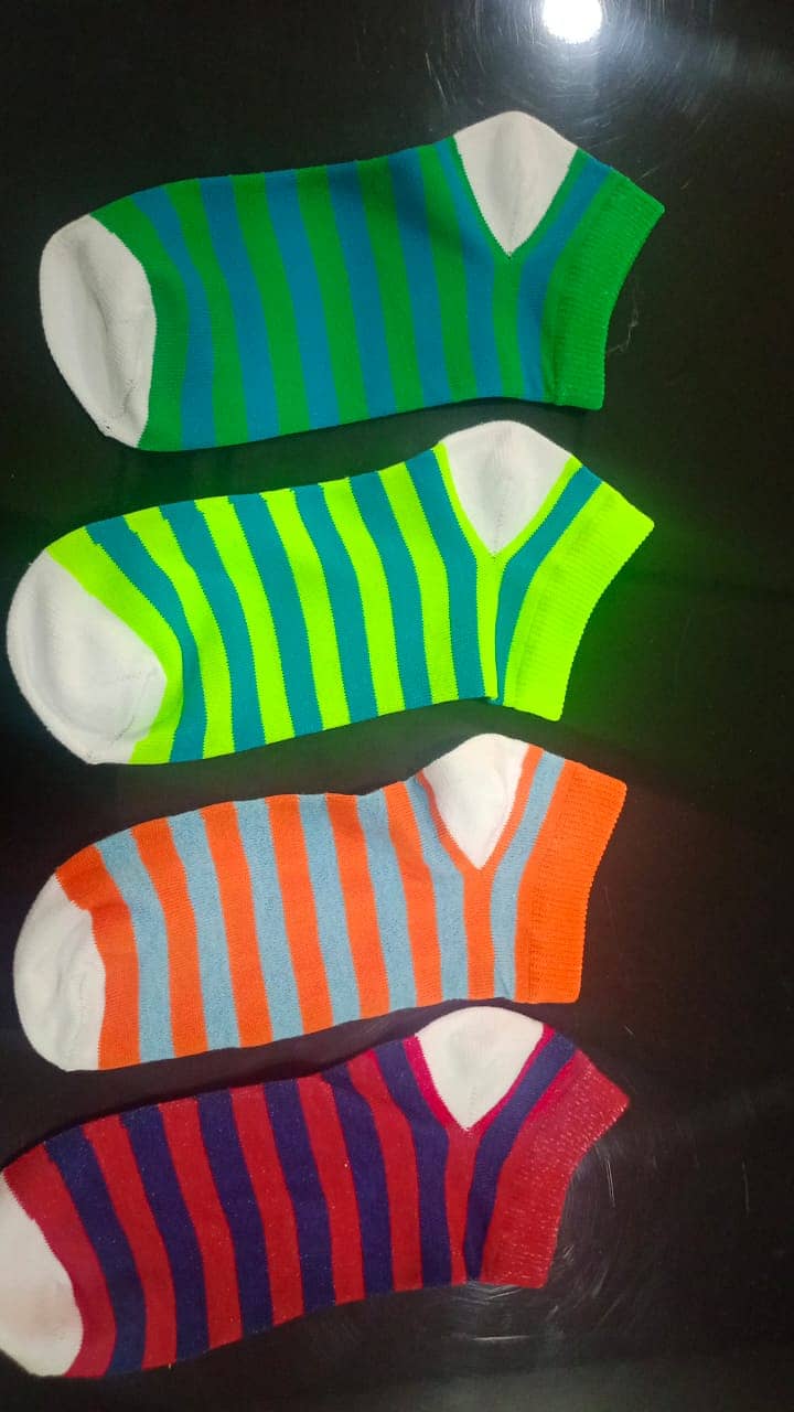 Multi-Color Stripped Low Cut Cotton Socks 1