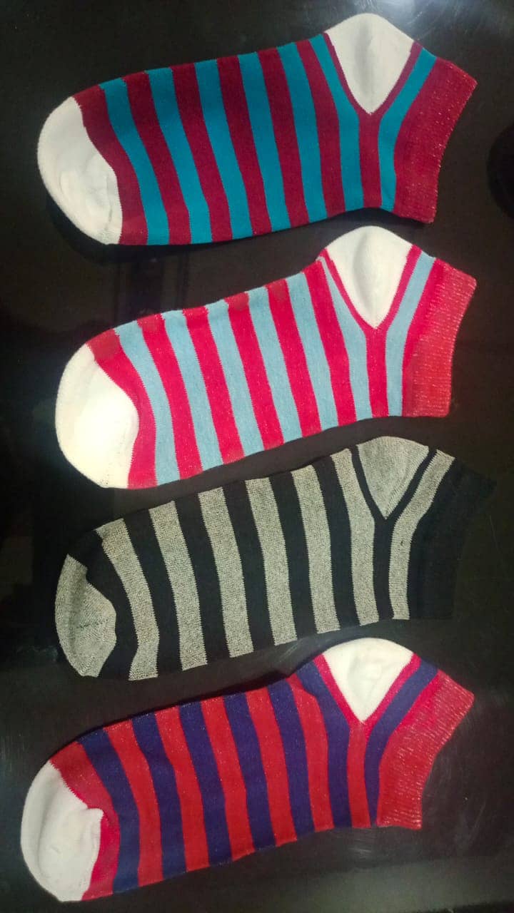 Multi-Color Stripped Low Cut Cotton Socks 2