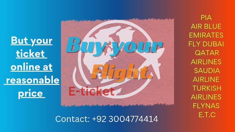 buy your flight e-ticket for any country 0
