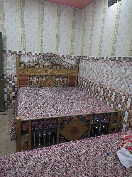 Double Bed Iron With Mattress 1