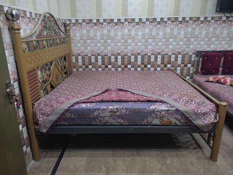 Double Bed Iron With Mattress 9