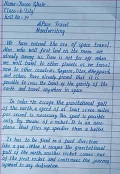 Handwriting Assignment work services