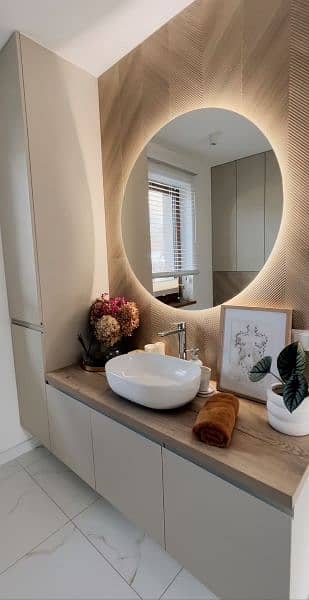 modern design led lights mirror | bathroom mirror  wall hanging mirror 1