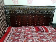 dubbal bed set dressing table  shockes brown color 3 pes set