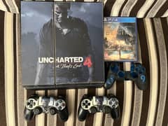 Ps4 500 GB ( Uncharted Themed ) with 2 controllers and Game. 0