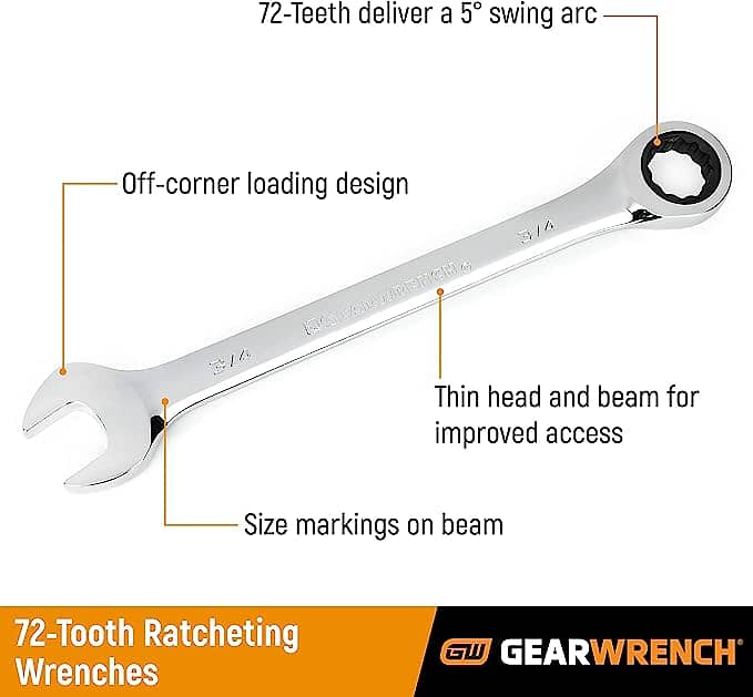 GEARWRENCH Metric Ratcheting Wrench Set 3