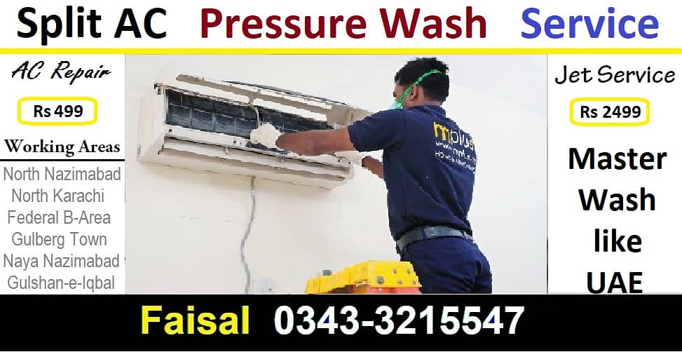 Split AC Jet Pressure Wash SERVICE no Dismental 1 1.5 ton DC Inverter 0