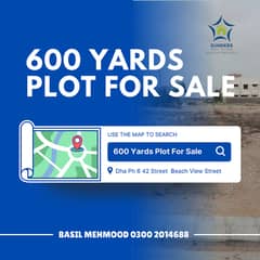 Dha Ph 6 Beach View Street / 42 Street | 600 Yards Residential Plot For Sale | Ideal For Home Builder & Developer | Walking Distance From Sea | Reasonable Demand |