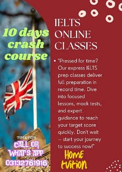 IELTS 10 DAYS CRASH COURSE (HOME TUITION OR ONLINE)