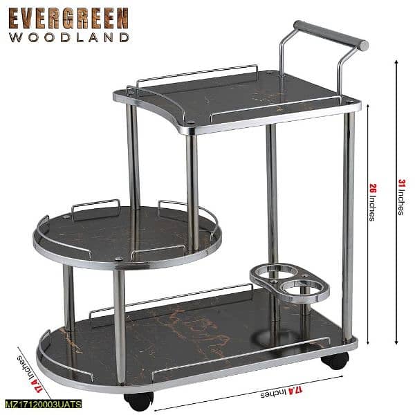 wood and iron tea trolley home delivery 1