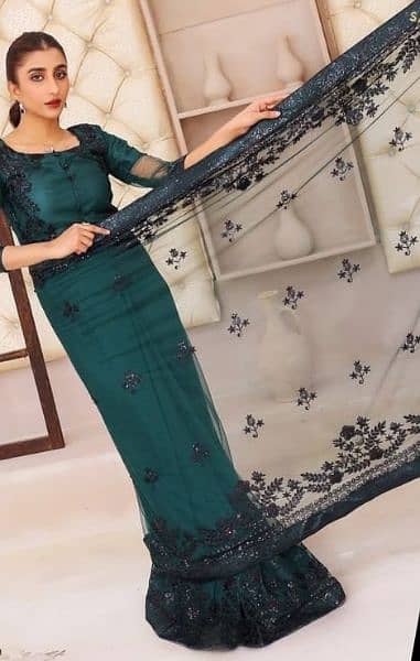 New designer sarees sequence thread work Saree  contact  03151068001 2