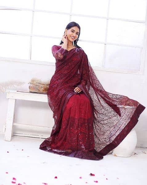 New designer sarees sequence thread work Saree  contact  03151068001 4