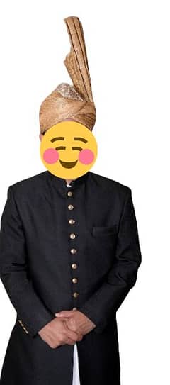 black sherwani. brand Amer Adnan