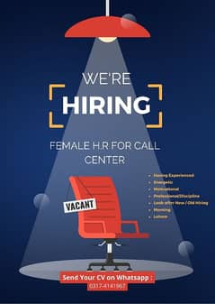 Experienced Female HR Required