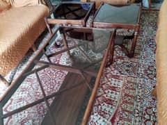 sheesham wood center table with two side tables