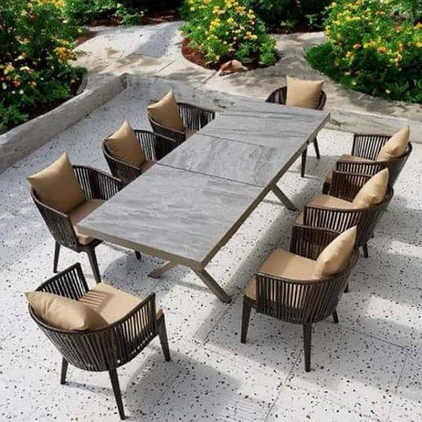 Rattan Garden Lawn Outdoor Furniture, Restaurant cafe rooftop chairs 12