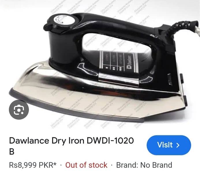 Dawlance dry iron. dabba pack 2 years warranty 1