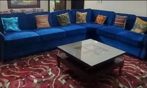 Beautiful L shape sofa set with ottoman