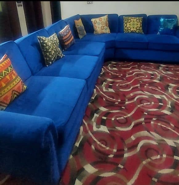 Beautiful L shape sofa set with ottoman 2