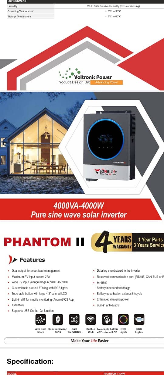 6KW Hybrid Inverter LONG LIFE TOP LINE 7