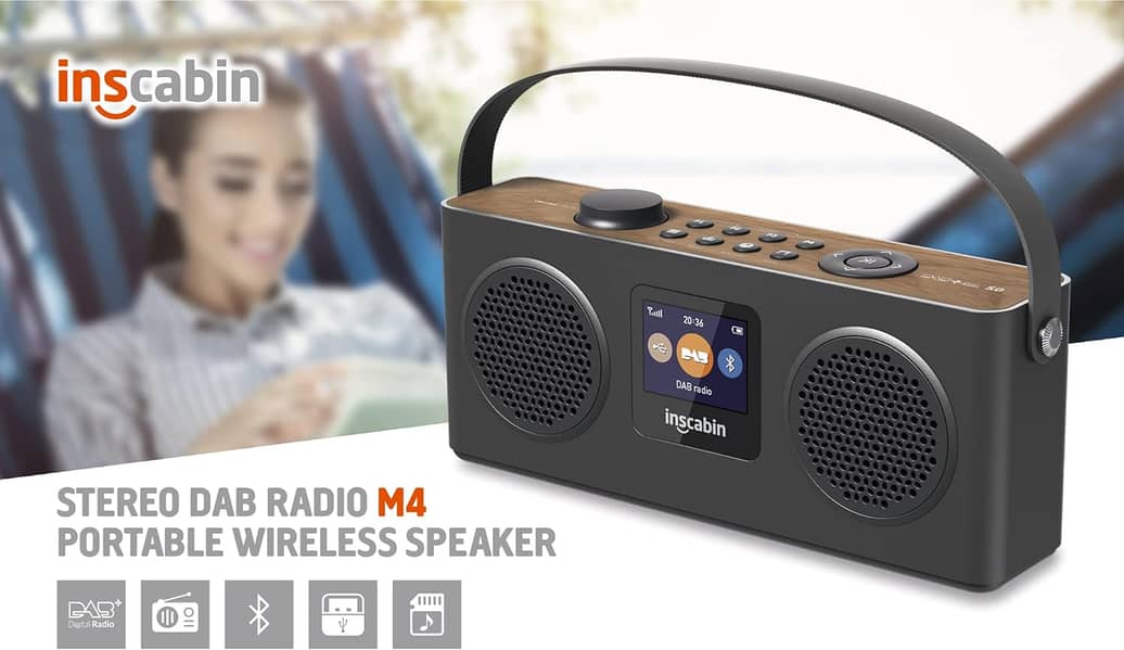 M4 Portable DAB/DAB+ Radio Digital FM Portable Radio/Bluetooth/Stereo 3