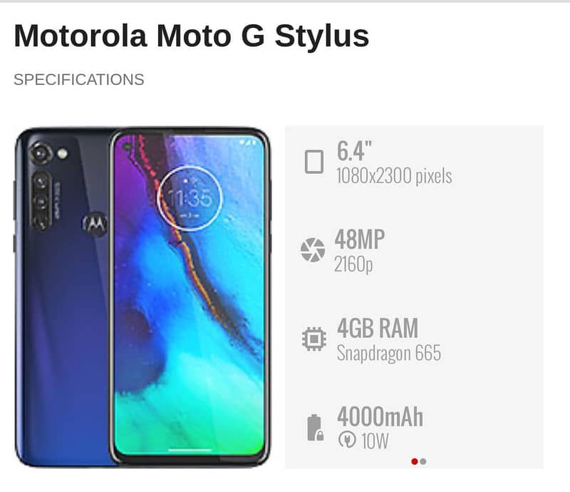 Motorola | Motorola phone | Moto G Stylus 2020 | 4GB/128GB | Non Pta 4