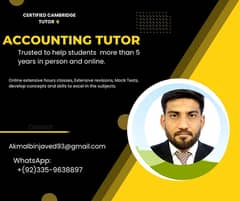 Online Accounting Tutor| IGCSE | 0/ A level Tutor |