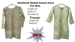 Handwork New Arrival Stylish Girls Casual Dress\Shirt\trouser
