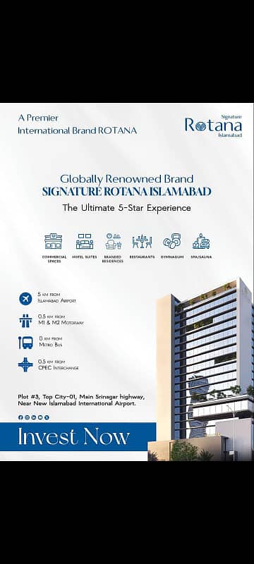 Signature Rotana Hotel Islamabad Hotel Suite And Luxury Apartments Are Available For Sale 0
