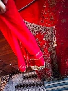 anari red stiched 4 piece suit with dopta and trausar 0