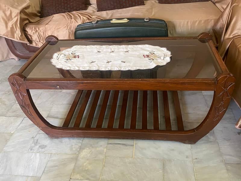 3 piece table set for sale with glass 0