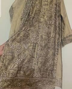 embroided with sequence work large size 3 piece dress 0