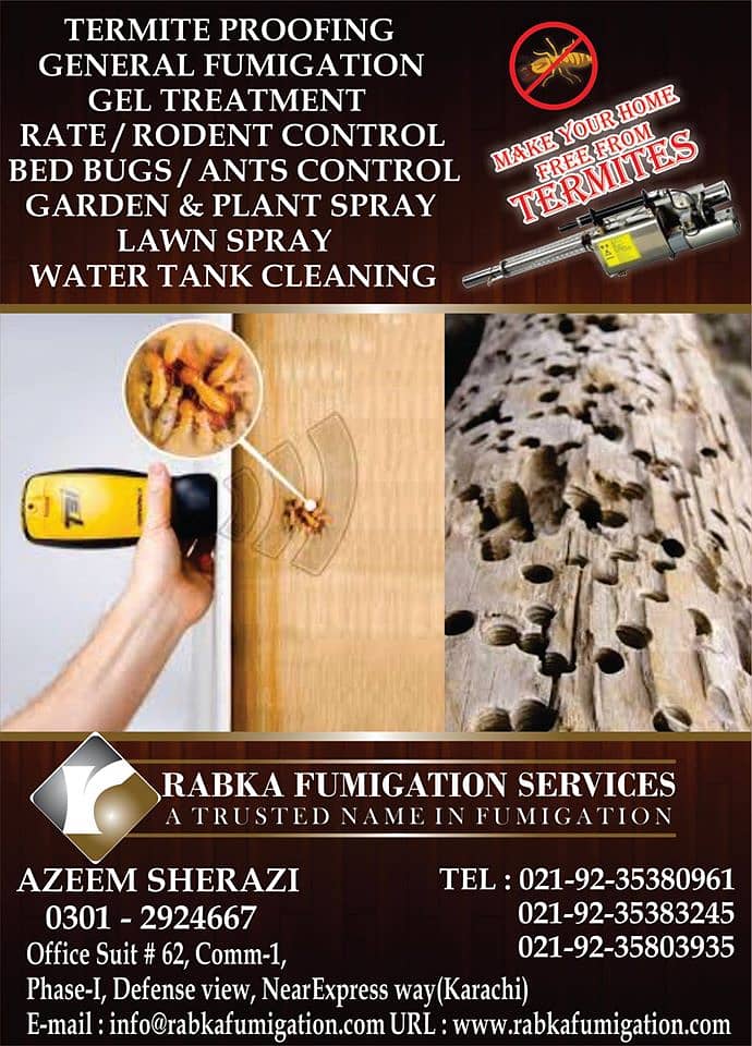 Rabka Pest Control Services Provider Karachi Zone 14