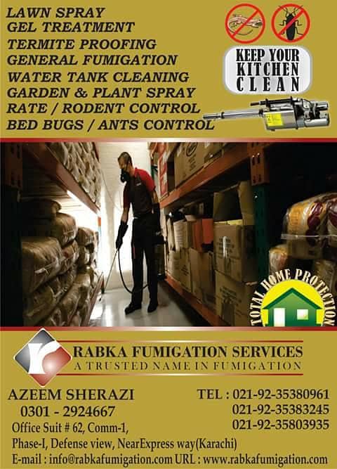 Rabka Pest Control Services Provider Karachi Zone 15