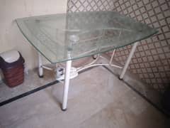 Iron table Glass top