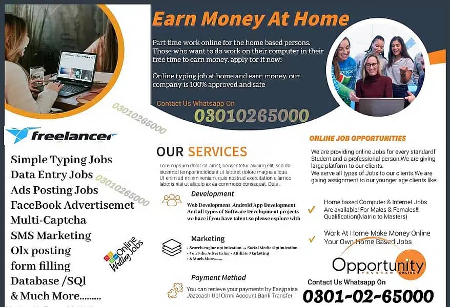 Home base job opportunity for student part time Simple Typing job home 1