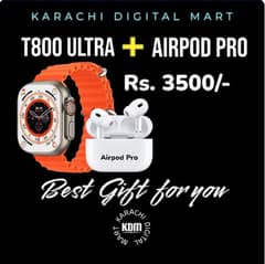 T800 Ultra Smart Watch with Airpods Pro 0