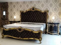 wooden Solid bed set . Bed room set