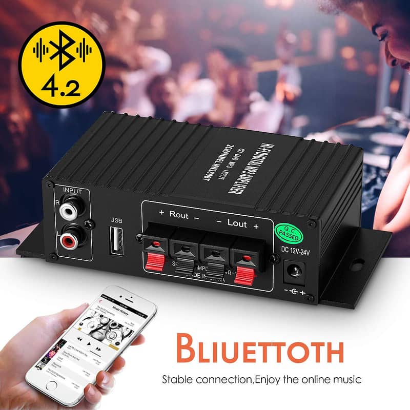 Mini Bluetooth Audio Amplifier Receiver Stereo Power Amplifier Remote 3