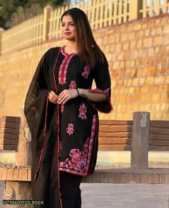 2pcs Women's Stitched Khaadi Embroidered Suit  DELIVERY ALL OVER PAK.