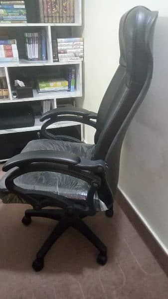 Office table, revolving chair, and racks for sale 2