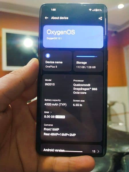 OnePlus 8 original condition minor dot pic m dekh skty ha 8/128 GB 2