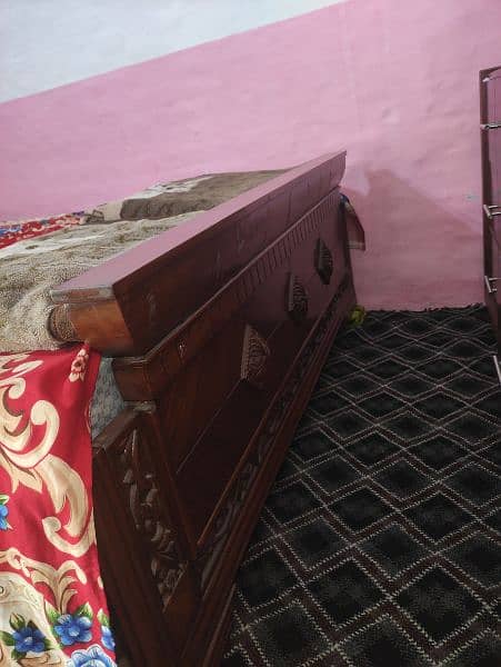 Bed, make up table with mirror & cupboard 2