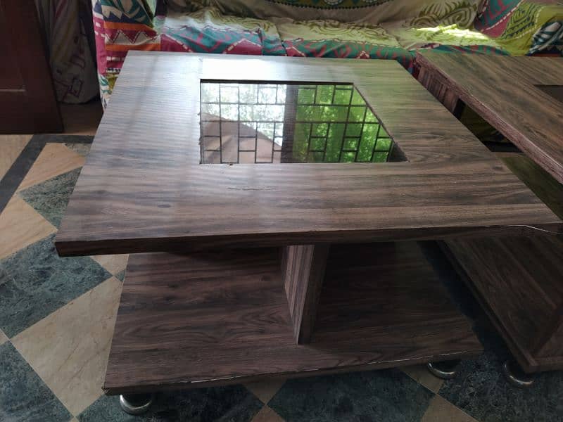 2 wooden center tables new style 33 x 33 inches 4