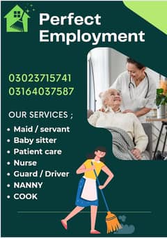 Nurse / Patient Care Attendent / Baby sitter /  Driver / Guard